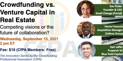 CfPA Webinar Alert: Crowdfunding vs Venture Capital in Real Estate