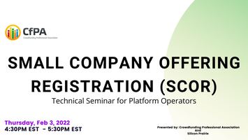 SMALL COMPANY OFFERING REGISTRATION (SCOR) Technical Seminar