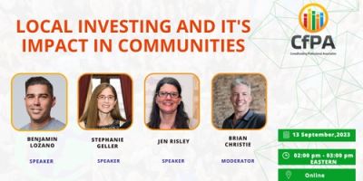 Still time to Register! CfPA Webinar 9/13 2 pm - 3 pm EDT: Local Investing and it's Impact in Communities | Humanitix