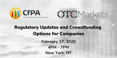 CfPA Event Today in #NYC: Regulatory Updates & #Crowdfunding Options for Small Businesses